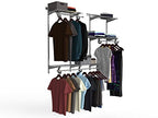 ClosetMaid ShelfTrack Wire Closet Organizer System, Adjustable from 4 to 6 Ft., with Shelves, Clothes Rods, Hardware, Durable Steel, Satin Chrome - color: Satin Chrome, size: 4 ft to 6 ft