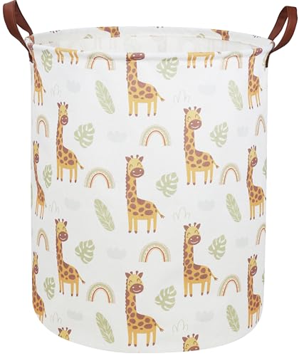 ESSME Kids Laundry Hamper,Giraffe Hamper Collapsible Canvas Waterproof Animal Storage Bin for Boy, Nursery Hamper,Gift Baskets,toy bins(Giraffe) - color: Giraffe