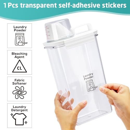 Laundry Detergent Dispenser-1 Pack, 78 oz Detergent Dispenser with 4 Removable Labels, Laundry Soap Dispenser for Laundry Room Organization and Storage, BPA Free & PET Plastic Clear - size: 78 Ounce (Pack of 1)