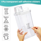 Laundry Detergent Dispenser-1 Pack, 78 oz Detergent Dispenser with 4 Removable Labels, Laundry Soap Dispenser for Laundry Room Organization and Storage, BPA Free & PET Plastic Clear - size: 78 Ounce (Pack of 1)