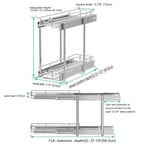 DINDON Pull Out Cabinet Organizer (7-1/2" W x 21-1/2"D), Cabinet Pull Out Shelves, 2 Tier Pull Out Drawers for Kitchen Cabinets, Wire Basket Slide Out Shelf for Cabinet Organization - size: 7-1/2"W X 21-1/2"D