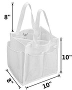 ALYER Mesh Shower Caddy Basket,Large Shower Bag Tote,Hanging Bath Toiletry Organizer with 1 Big Separated Inner Compartment and 6 Deep Outer Pockets (White) - color: White