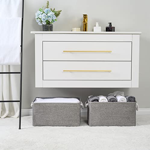 TheWarmHome Large Storage Bins Basket, 2 Pack Grey Fabric Storage Cubes for Changing Table Nursery Livingroom Kidsroom Playroom Toy, Collapsible Storage Baskets for organizing Shelves Closet - color: Grey, size: 2PCS/Large - 15.7Lx11.8Wx8.3H