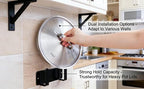 Stainless Steel Under Cabinet Cutting Board Holder Black Wall Mounted Pot Lid Storage Adhesive Punch Free No Drill Kitchen Organizer 7" x 2.3" x 1.8" - color: Black