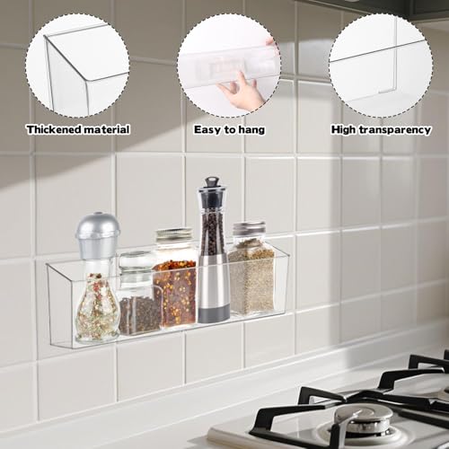2 Pack Spice Rack, Spice Organization for Cabinet, Storage Organizer Bins, Clear Plastic Seasoning Jars Rack Condiment Bottles Shelf Makeup Organizer for Kitchen Cabinet Doors Pantry RV Organization - color: 2 Pack