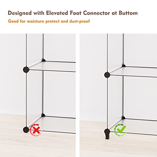HOMIDEC Closet Organizers and Storage, 9 Cube Storage Organizer, Portable Closet Organizer Storage Cubes Shelves for Clothes, Bedroom, Wardrobe, Kids Room, Bathroom, Transparent - color: Transparent, size: Large