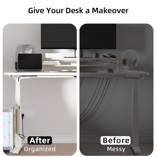 YECAYE 94.2 in Cable Management Under Desk,Easy Install Adhesive Mount Cord Hider,Cord Organizer,Wire Management,Wire Hider for Office Organization,Child & Pet Proof,Beige - color: Beige, size: 94in