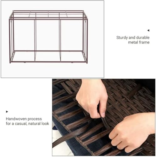 SONGMICS Storage Basket with Lid, Woven Blanket Storage Bin with Handles, Foldable, Removable Liner, Metal Frame, for Bedroom, Laundry Room, 42.3 Gallons (160 L), Brown URST76BR - color: Brown, size: 160 L