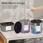 COAZEX 3 Pack Laundry Powder Container & Dryer Sheet Holder, Plastic Laundry Room Organization and Storage Jars with Lids, Labels & Scoops for Powder, Detergent, Scent Booster (Black) - color: C-Black(Black Lid)