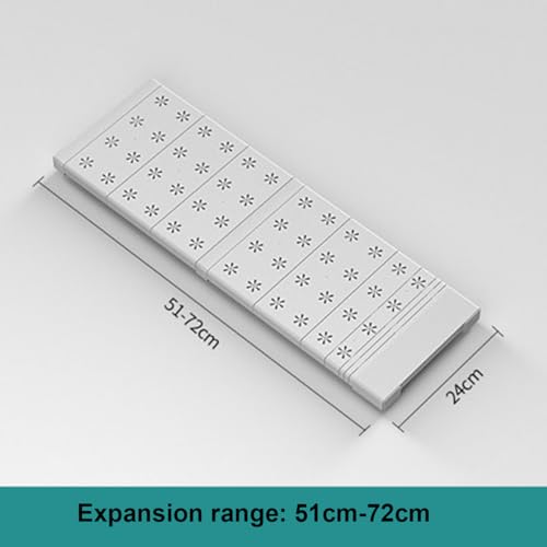 Expandable Closet Shelves Organizers, Heavy Duty Adjustable Wardrobe Tension Shelf Rod DIY Cabinet Holders Storage Rack Divider Separator for Kitchen Bathroom Bedroom Garage - color: Width 24cm, size: Length 51-72cm