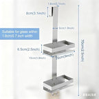 2-Tier Shower Caddy Over Shower Door - Shower Caddy Hanging Rack Organizer No Drilling, Brushed Nickel Stainless Steel Shower Shelf for Bathroom - color: Silver