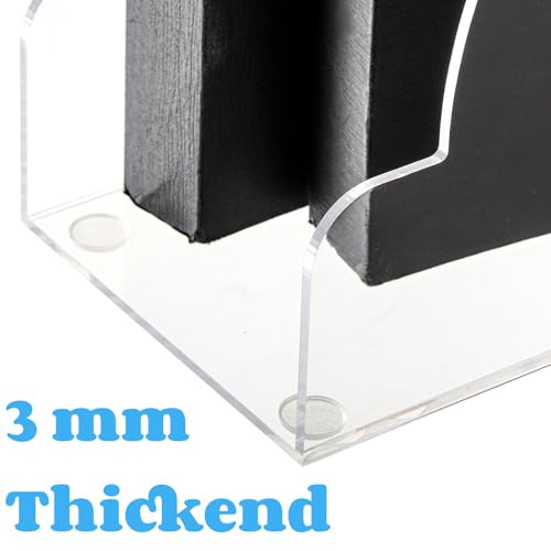 Youeon 2 Size Acrylic Magazine File Holder, Vertical File Organizer for Desk, Clear Magazine Rack, Desk Organizer for File Storage, Books and Magazines, Home and Office Supplies