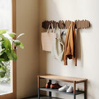 Umbra Picket Rail Hook Coat Rack, Aged Walnut (Pack of 3) - color: Walnut, size: 5-Hook (Pack of 3)