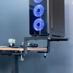 VIVO Clamp-on 22 inch Desk Extension Shelf for Gaming PC, Ergonomic Computer Monitor and Laptop Riser, Printer Stand, Versatile with Freestanding Feet Included, Desktop Organizer, DESK-SHELF22B - size: 22"