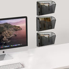 Gawerk 6 Pack Wall File Organizer, Mesh Wall File Pocket Mail Organizer Hanging Metal Vertical Wall Mounted File Holder for Office/Home - size: 6 Pack Wall Mounted
