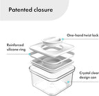 Neoflam Airtight Smart Seal Food Storage Container (Set of 3) | Crystal Clear Body, Matte Black Lid | Modular, Stackable, Nestable Design | Easy to Clean, BPA Free (Square, 1.4L)