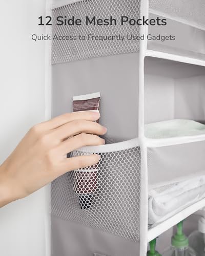 ULG Over The Door Organizer with 6 Large Pockets 12 Side Pockets, 50lbs Weight Capacity Door Hanging Organizer for Bedroom, Bathroom, Pantry, Nursery Storage, Gray - color: Light Gray, size: 1 Pack