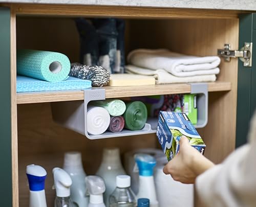 Joseph Joseph CupboardStore Under Shelf Storage Film, Foil and Bag Organizer, for Larger Rolls and Boxes, Fits Kitchen Units Over 13 in Wide, Large - size: Large