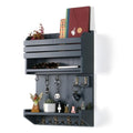 Key Holder, Wall Mounted Mail Organizer, Keys Holder on Wall with 9 Key Hooks, Gray - color: Gray