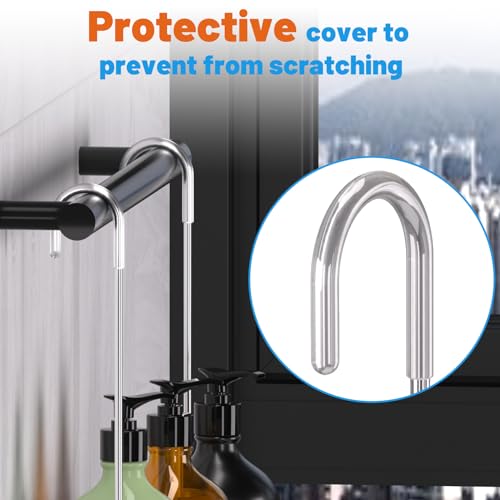 YUOROS Shower Caddy Hanging, Over the Door Shower Organizer Rack 304 Stainless Steel Rustproof Bathroom Storage Shampoo Holder Basket (Silver) - color: Silver, size: 1 Tier