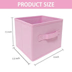 EBIGIC Pink Bins[6 Pack] 9.0"x7.5"x7.5" Small Size Fabirc Foldable Closet Toy Organizer Collapsible Cloth by BIGIC… - color: Pink 6Pack, size: 9”x 7.5”x 7.5”