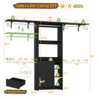 Aheaplus Closet System, Closet Organizer with 3 Wooden Drawers, 8FT Closet Organizer System, 96’’ Walk-in Closet Wardrobe Clothes Rack with Hanging Rods, Adjustable Garment Rack, Fits 5.3-9 ft, Black - color: Black
