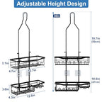 Upgraded Extended Length Shower Organizer with Hooks, Rustproof Shampoo Soap Holder, Large Hanging Bathroom Caddy - color: Black - 2 Tier - Standard