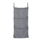 Household Essentials 3 Shelf Hanging Closet Organizer, Hanging Shelf with Hooks, Poly Linen and PEVA Shelving - color: Graphite
