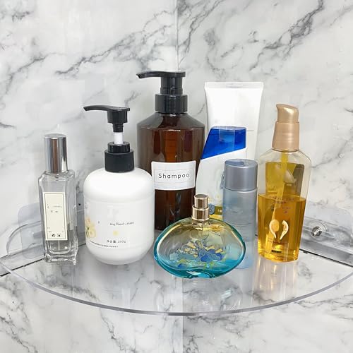 Acrylic Corner Shelves, Adhesive Shelf, Shower Caddy Organizer for Home Decor,Clear Shower Shelf,No Drilling Wall Mounted Bathroom Shelves (Clear 10 inch 1 set) - color: Clear 10 inch 1 set
