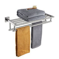 KOKOSIRI 20 Inch Towel Rail Towel Shelf with Double Towel Bars Bathroom Towel Rack Towel Holder Wall Mounted SUS 304 Stainless Steel, Brushed Nickel, B6005BR-L20 - color: Brushed Steel, size: 20 Inch