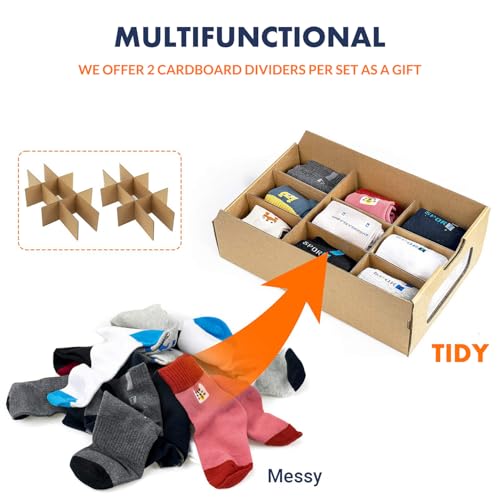 Shoe Box 12 Pack,13.2 x 8.3 x 5.1in Waterproof Storage Boxes, Socks, Stationery, Toys, Underwear,Heavy Duty,Stack-able Cardboard Boxes,with Marking Labels,Transparent Window - size: Standard Size (13.2'' x 8.3'' x 5.1'')