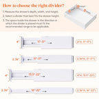 Lifewit 5 Pack 4" High Drawer Dividers 34-56cm/13.5-22" Adjustable Drawer Organizer for Clothes/Utensils, Expandable Drawer Separator in Dresser/Kitchen/Bedroom/Office Organization & Storage White - size: 4"H, 13.5-22"L
