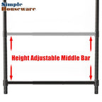 Simple Houseware Adjustable Closet Hanging Rod, Black - color: Black, size: 1 Pack