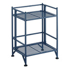 Convenience Concepts Xtra Storage Shelves - 2 Tier Folding Metal Organizer Shelf for Office, Closet, Laundry Room, Garage, Kitchen, Bathroom, & Bedroom, No Tools Assembly, Cobalt Blue - color: Cobalt Blue