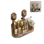 No-Drill Wall Mount Storage Box with Strong Suction Cups, Large Capacity Transparent Bathroom Organizer for Sink & Shower, Heavy Duty Holder for Cosmetics & Toiletries