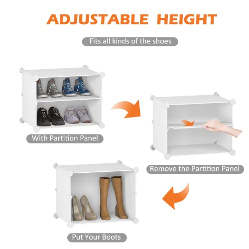 HOMIDEC Shoe Storage Cabinet, 48 Pairs Shoe Rack 3 by 8 Tier Space Saving Shoe Organizer for Closet Hallway Living Room Bedroom Garage - color: White, style: 3 by 8