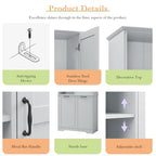 Merax Cabinet with Tilt-Out Laundry Hamper Basket, Tall Bathroom Storage Organizer Linen with Open Shelf for Home, Freestanding, Gray - color: Grey