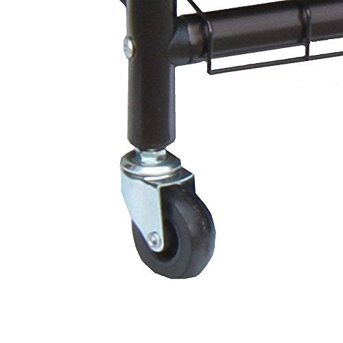 Oceanstar TLS1385 3-Bag Rolling Adjustable Hanging Bar Laundry Sorter, Bronze