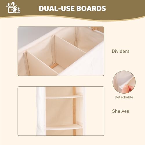 GiftAmaz 3-in-1 Wooden Baby Shower Crate Closet, Large Baby Basket for Nursery, Personalized Baby Gifts Basket, Baby Clothes Rack for Baby Shower, Newborn Boy Girl Welcome Gift for New Mom Parents