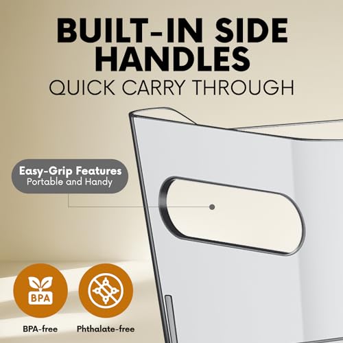 Clear Plastic Storage Bins for Kitchen Organization or Pantry Organizers and Storage, Freezer Fridge Organizer Storage Containers Bin for Organizing Refrigerator Medicine Closet Cabinet Organizers - size: Large