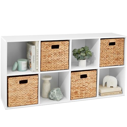 Best Choice Products 8-Cube Storage Organizer, 11in Shelf Opening, Bookcase, Display Shelf, Customizable w/ 3 Removable Back Panels – White - color: White, size: 8-Cube, 11in Shelf Opening