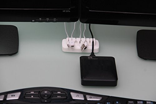 Heaviest Cable Organizer on The Market! Compact and Weighted Desktop Cord Holder and Cable Organizer, Eco-Friendly Silicone, No Bad Smell, Bundled with 4 Reusable Cable Ties! (White) - color: White, Standard