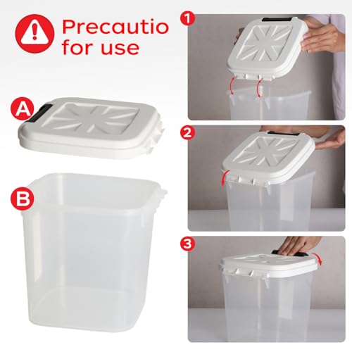 LivLab Mker Airtight Rice Storage Container 50 lbs, Attachable Wheels, for Dog Cat Bird and other Pet Food Storage Bin, Keep Fresh, Easy Mobility, BPA Free, White - color: 25KG-White