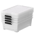 20 Quart Plastic Under Bed Storage Containers, Latching Storage Boxes with Wheels, Clear Under Bed Storage Bins, 4 Pack - size: 20 Quart