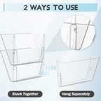 Gawerk Clear Acrylic Single Pocket, Plastic Hanging Wall Mount File Holder for Office Home (Gray, 2 Pack) - color: Gray, size: 2 Pack