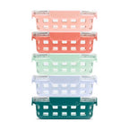 Ello Duraglass 3.4 Cup Meal Prep Sets 10Pc, 5 Pack Set- Glass Food Storage Container with Silicone Sleeve and Airtight BPA-Free Plastic Lids, Dishwasher, Microwave, and Freezer Safe, Melon - color: Melon, size: 3.4 Cup