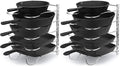 CAXXA Heavy Duty Pan Rack, Pot Lid Rack, Kitchen Cabinet Pantry Cookware Organizer Rack Holder with 5 Adjustable Dividers, Chrome (Pack of 2) - size: 12.8 x 10.4 x 8.9 INCH (Pack of 2)
