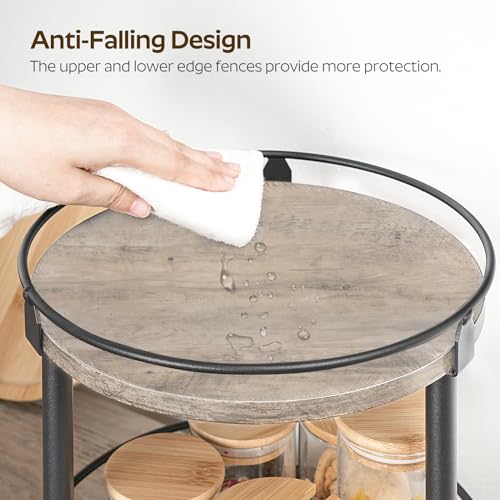 YATINEY Lazy Susan Organizer, Rotating Spice Rack, 2 Tier Spice Turntable Organizer, Industrial Turntable Spice Holder, for Kitchen Countertop and Cabinet, Compact and Versatile, Greige SR22BG - color: Greige + Black, size: 10.2"L x 10.2"W x 11"H