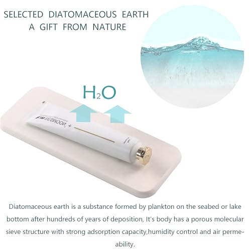 NiuYichee 2 Pcs Water Absorbing Stone Trays, Kitchen/Bathroom Sink Soap Dish, Diatomite Tray Used for Hand Soap & Cosmetic Bottles in The Modern Home, 3.54" W x 9" L, White - color: White, size: 9" x 3.54"