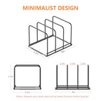 KORRTFID Kitchen Cabinet Organizer, 2PCS Steel Cookware Holder, Divided Holder with 3 Slots for Skillets Baking Tray and Chopping Board Rack - Pan Holder Storage (2.2 Inch Width Slots) - style: 2.2 Inch Width Slots(2PCS)